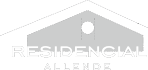 Logo de la marca Residencial Allende propiedad de CJRedondo en blanco